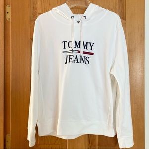 Tommy Jeans Pullover Sweatshirt/Hoodie with Tommy Jeans Logo, Small,  
White